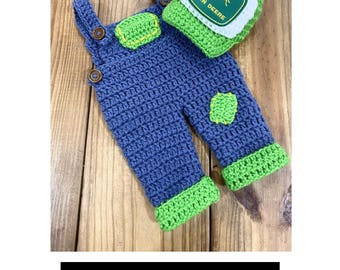 Patrón de traje de granjero a crochet: accesorio fotográfico o regalo para recién nacidos (patrón digital en PDF únicamente)