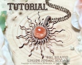 Tutorial SUN Pendant Necklace PDF Instant Download How To Make Wire Wrapped Crystal Bead Necklace Sunshine Jewelry Step By Step DIY Pattern
