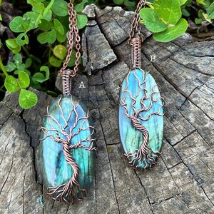 TREE OF LIFE Necklace for Women Labradorite Copper Wire Wrapped Pendant Necklace for Gift Tree of Life Necklace for Men Tree Necklace Women