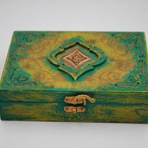 Étui pour cartes à jouer à deux étages, boîte en bois pour cartes à jouer, cadeau pour joueur de poker, ornement fait main pour joueur de poker, cadeau pour joueur de casino