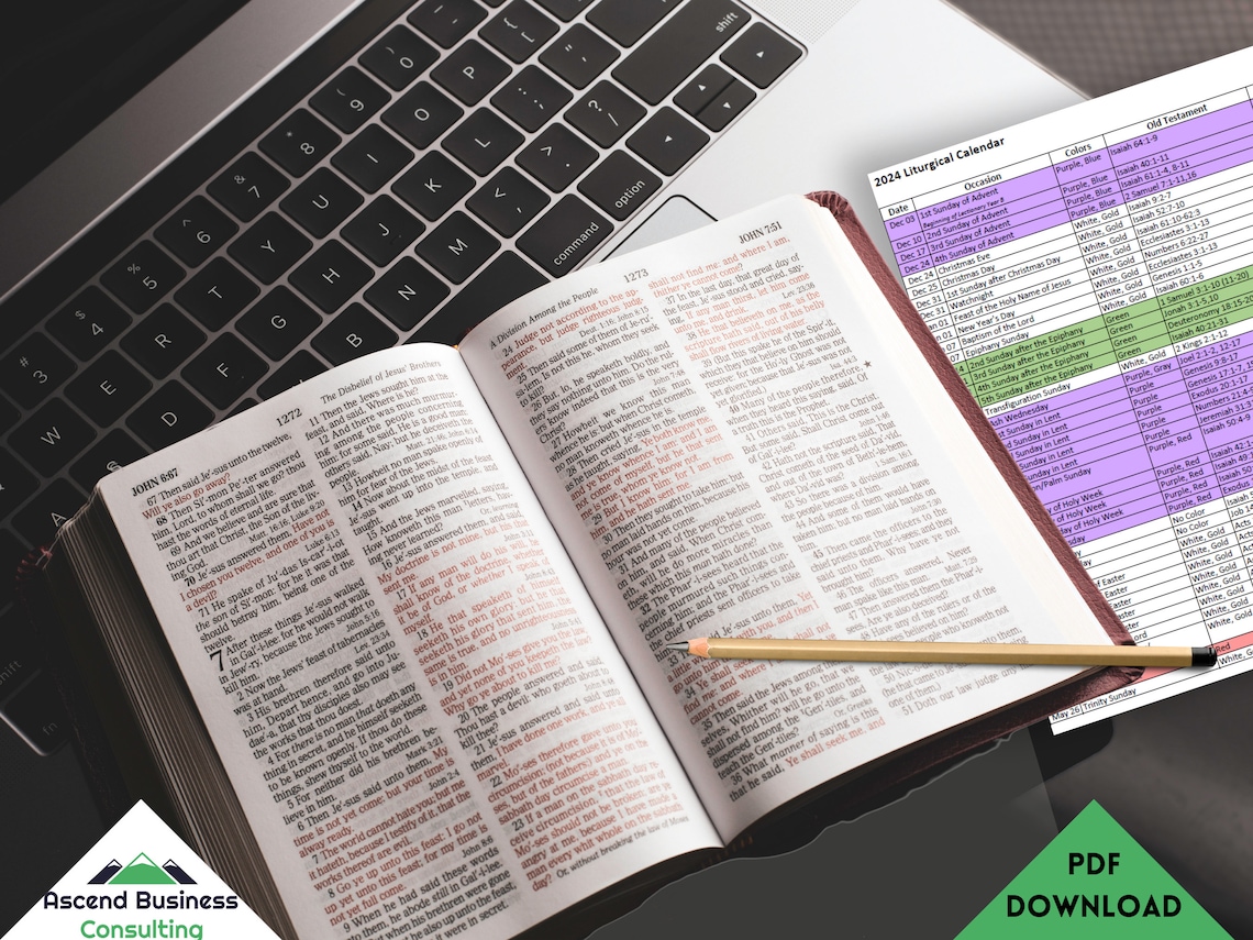 2024 Color Coded Liturgical Calendar Etsy