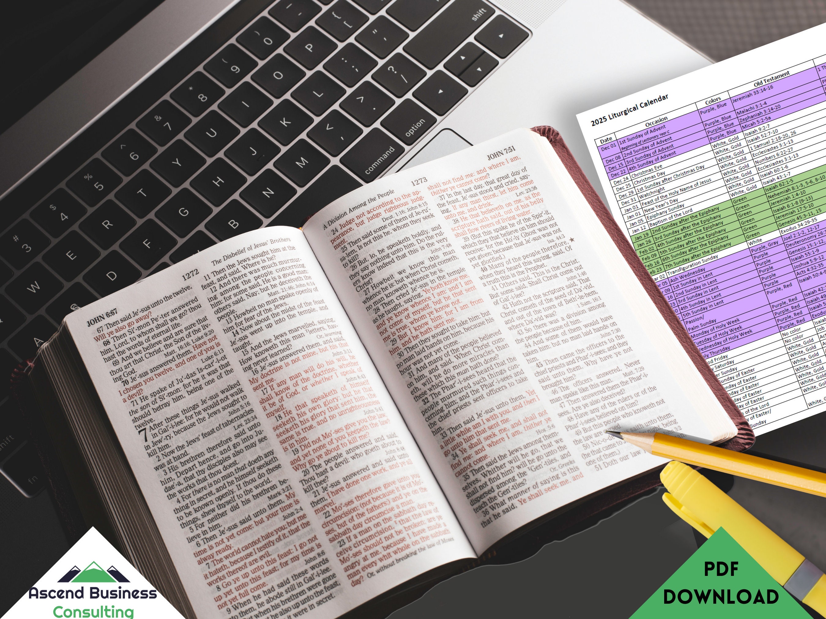 2025 Color Coded Liturgical Calendar - Etsy