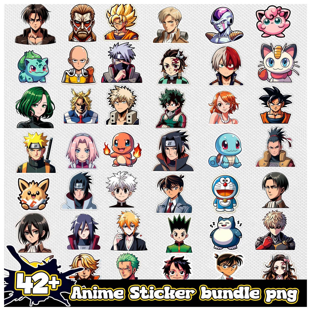 Anime Sticker PNG Pack, Anime Sticker Set, Anime PNG, Anime SVG ...