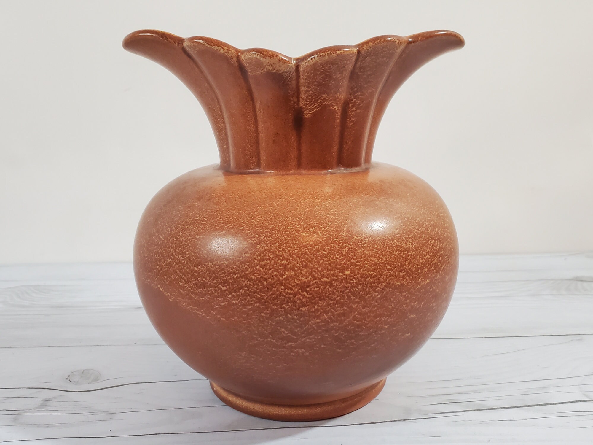 Red Wing Pottery Floral Vases Burnt Orange 773 Art Deco Etsy