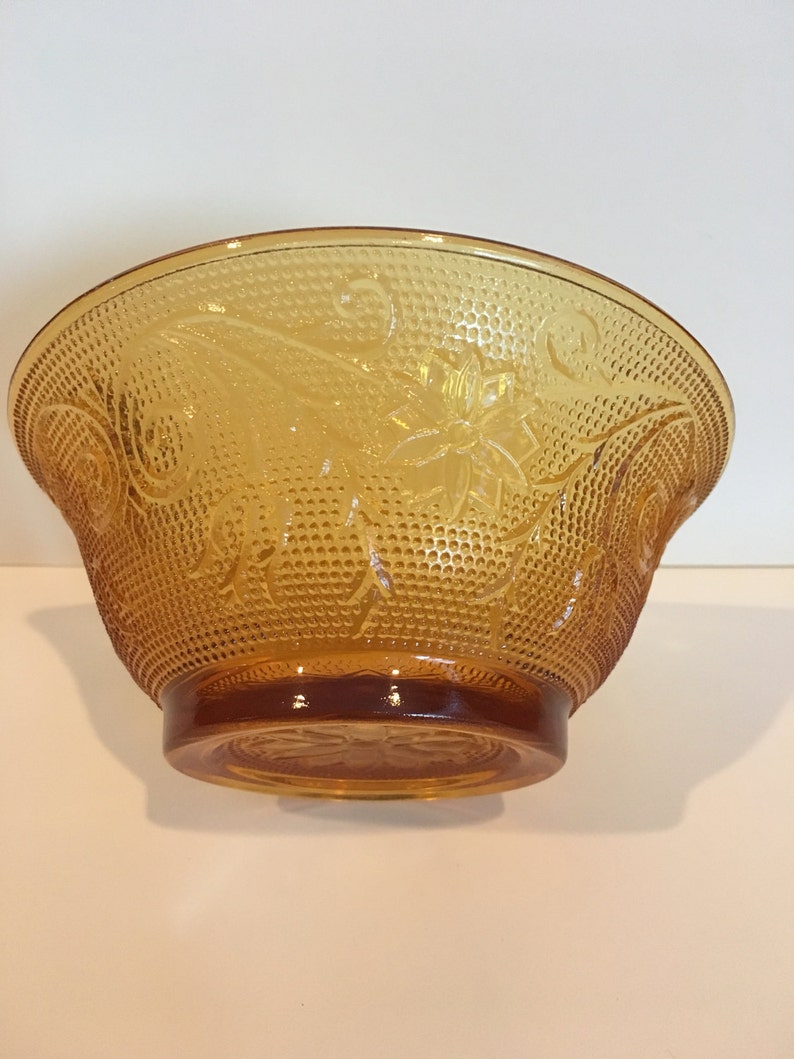 Vintage Amber Depression Glass Bowl Etsy