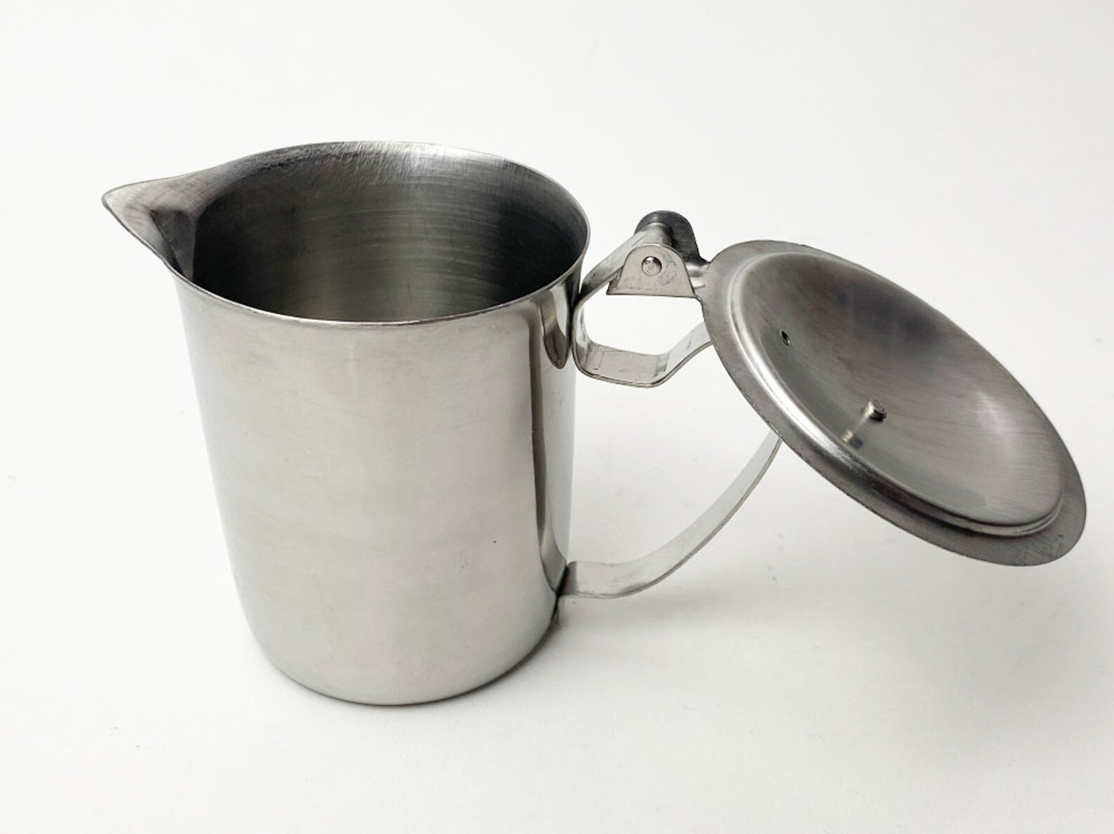 Vintage Vollrath Stainless Steel Creamer / Pitcher With Lid Etsy