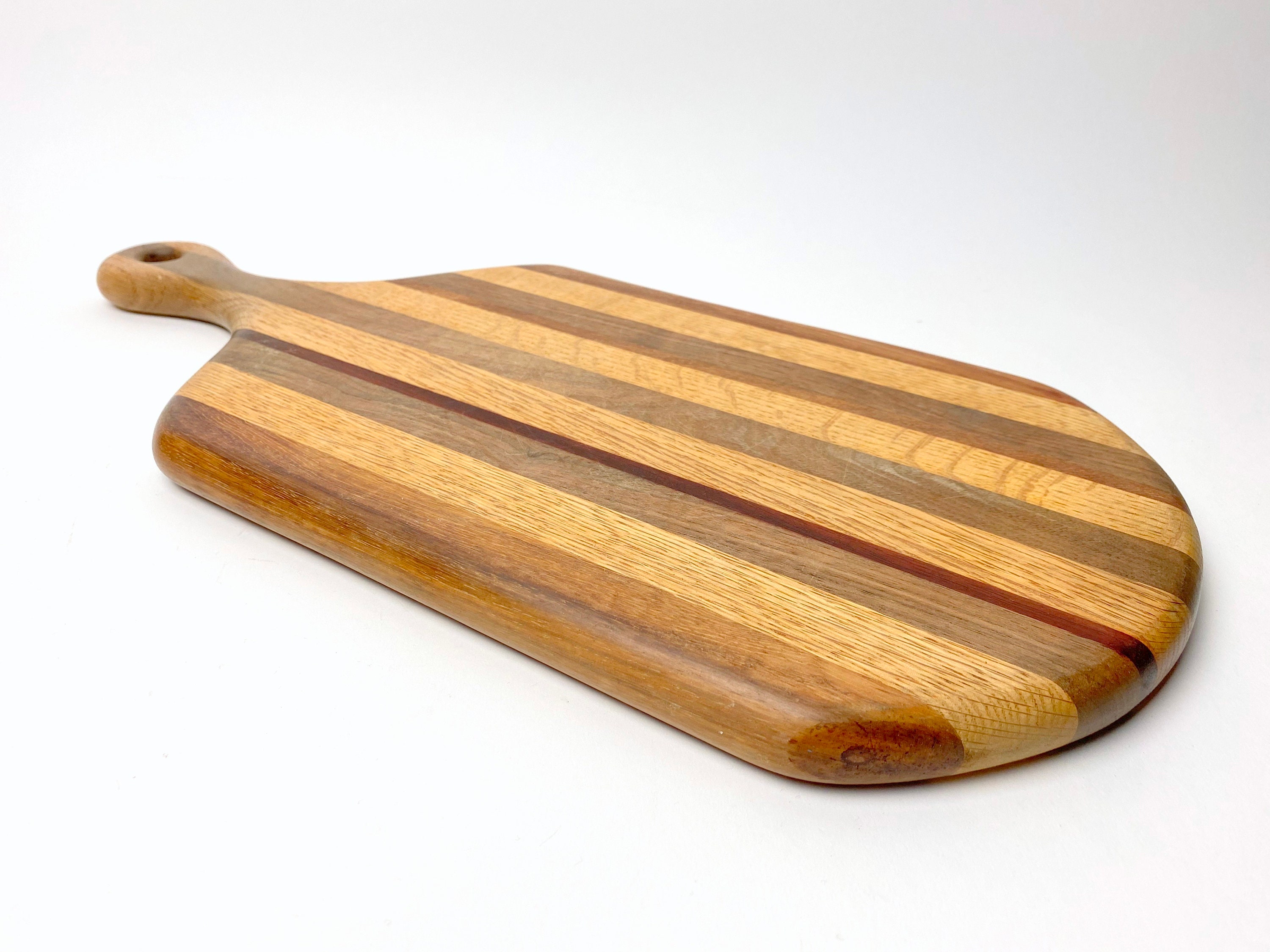 Vintage Wooden Cheese Board W/ a Handle Handmade Large Etsy