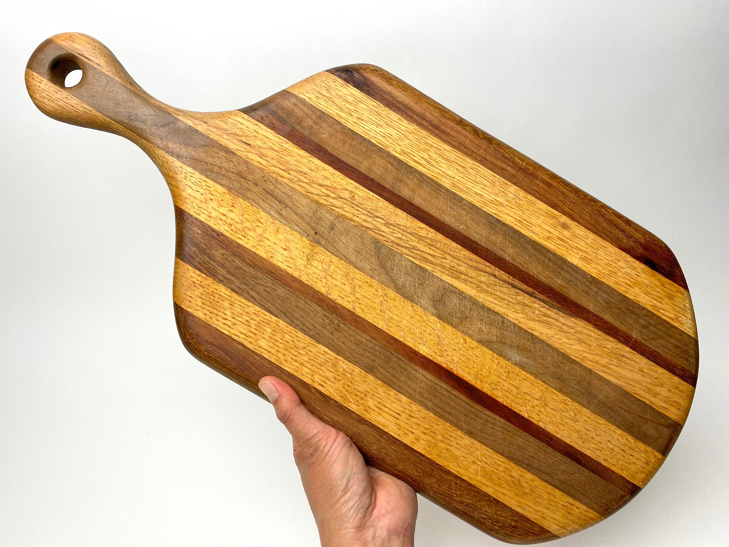 Vintage Wooden Cheese Board W/ a Handle Handmade Large Etsy