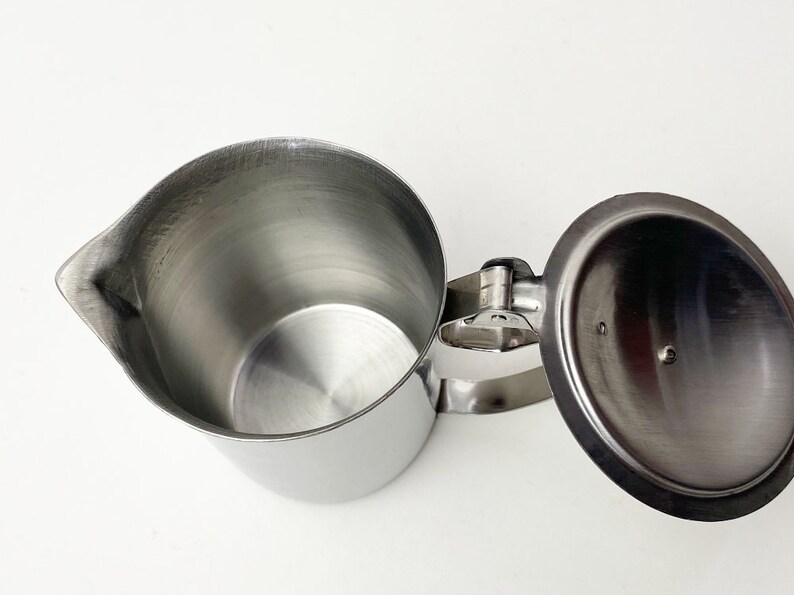 Vintage Vollrath Stainless Steel Creamer / Pitcher With Lid Etsy