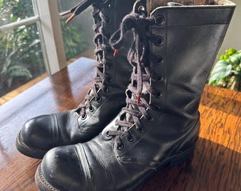 Size 7-8 Vintage 1950s Cap Toe Black Work Boots 2366 - Etsy