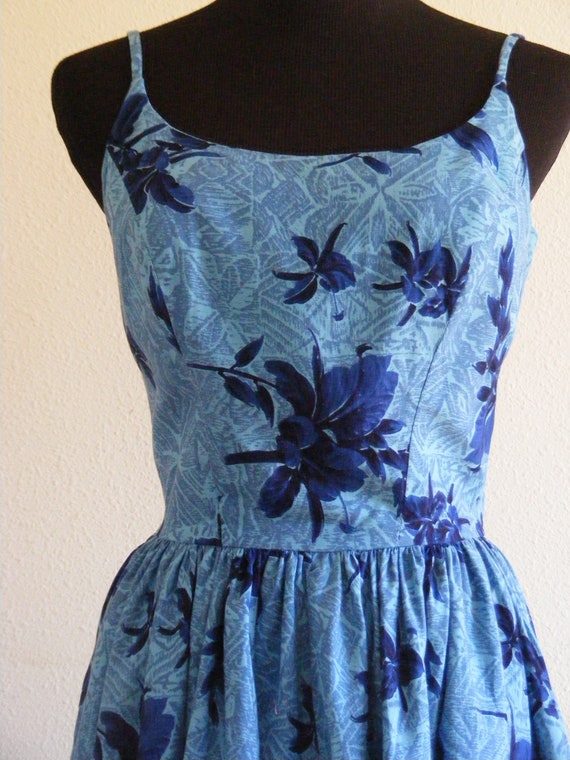 Vintage 1950's 50s Hawaiian Dress / Kamehameha Bl… - image 5