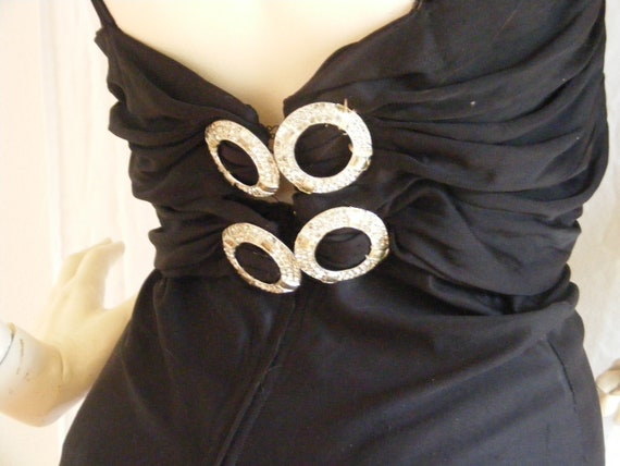 Vintage 1920s to 1930s Black Rayon Jersey Dress |… - image 9