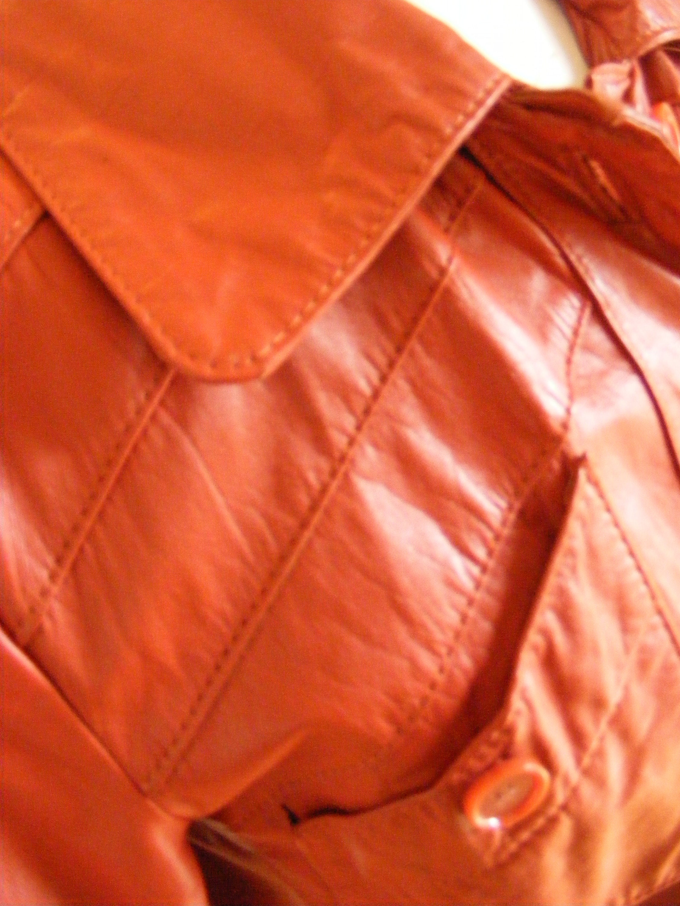 1970s Belted Leather Trench Coat Jacket / 70s Rust Brown Trench Coat ...