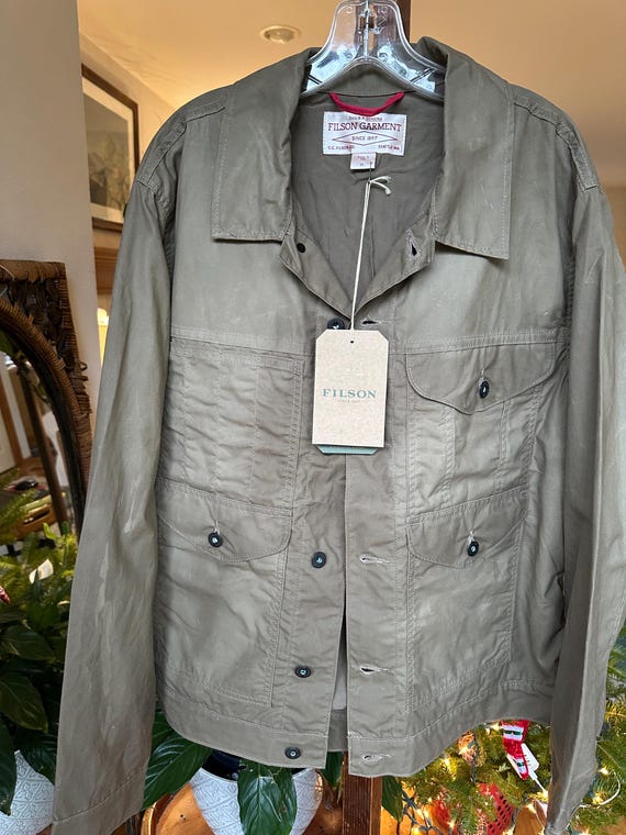 Filson, Vintage Filson Field Jacket Made in USA | Men's XL Tin Cloth Utility Jacket | Heritage Workwear Outdoor Coat