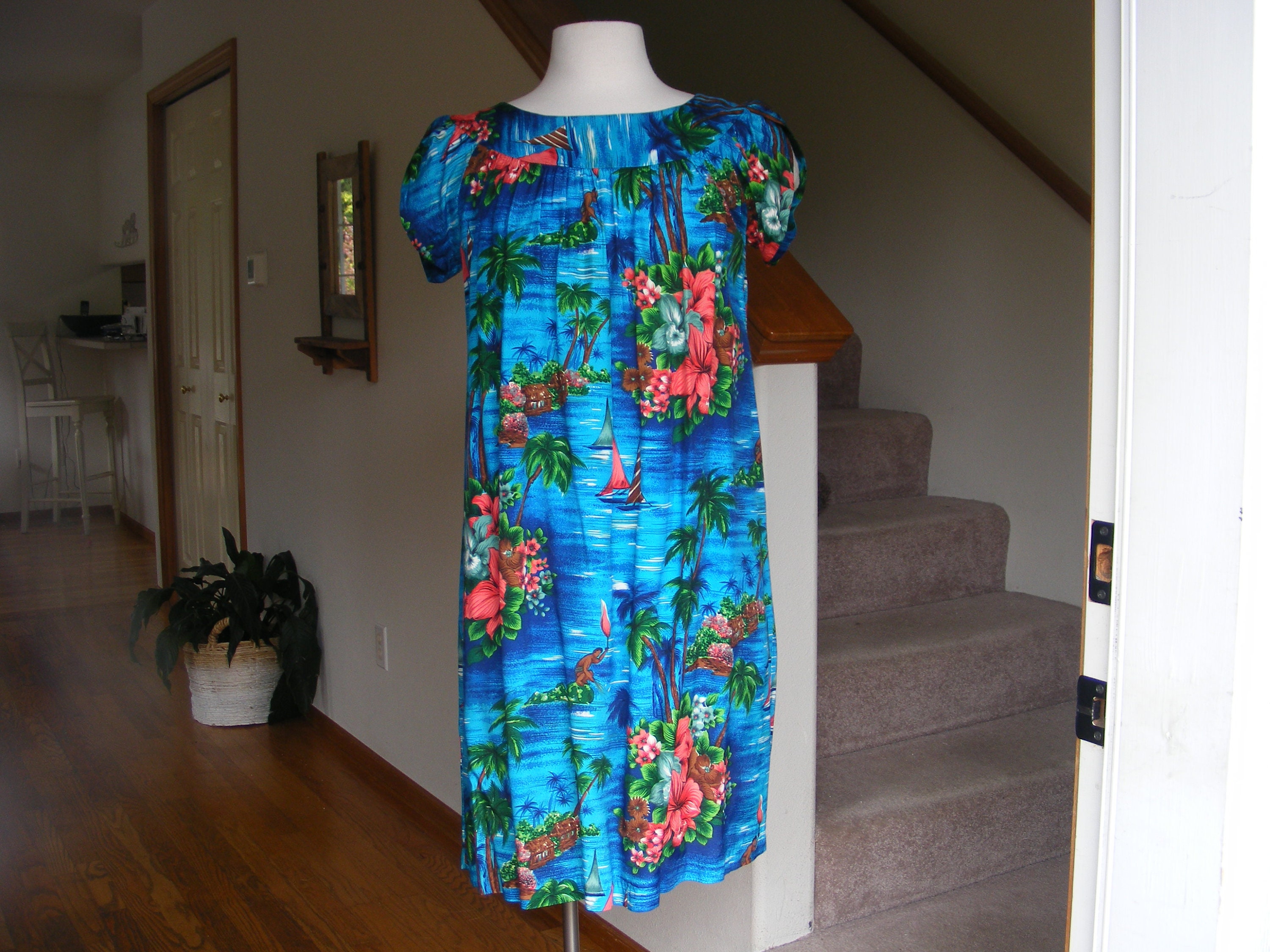 Blue Mumu Dress - Etsy