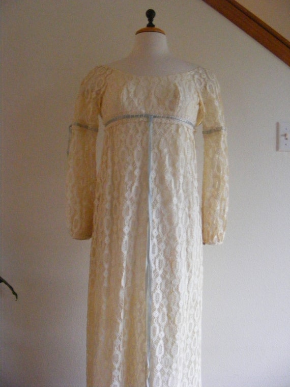 Vintage 1960's Lace Maxi Dress / 60s Mod Dress / … - image 2