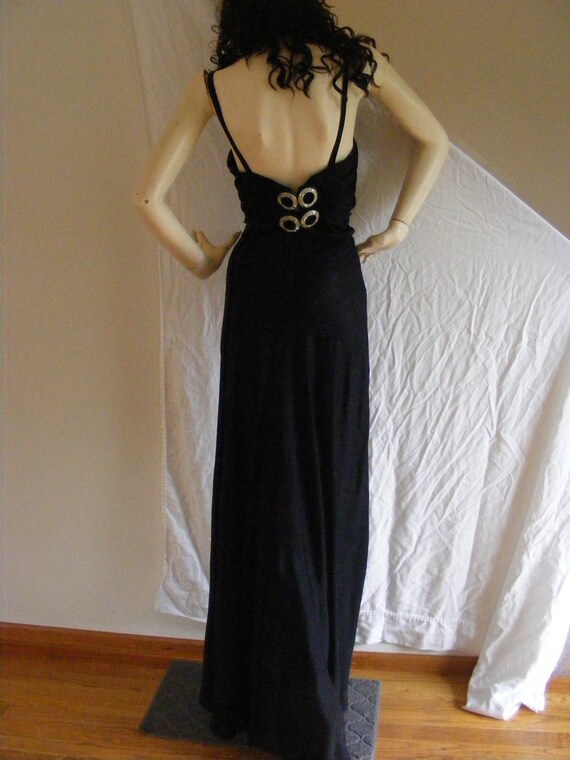 Vintage 1920s to 1930s Black Rayon Jersey Dress |… - image 7