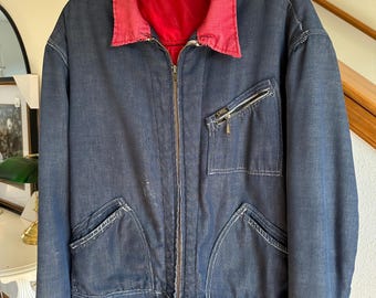 Vintage 1960s Lee 91-B Quilt Lined Denim Jacket Size Large - Etsy