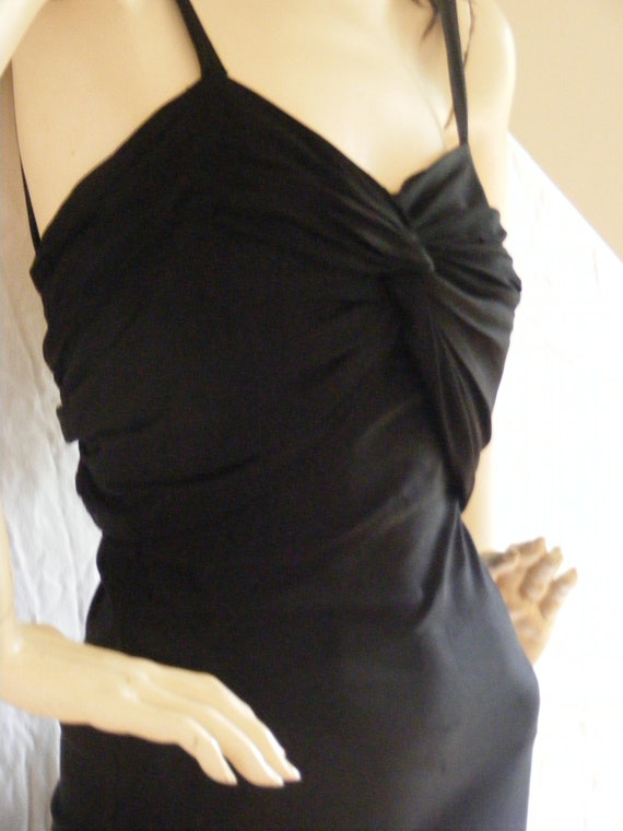 Vintage 1920s to 1930s Black Rayon Jersey Dress |… - image 8