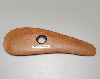 Costilla de cerámica africana de caoba con forma de bumerán/lágrima