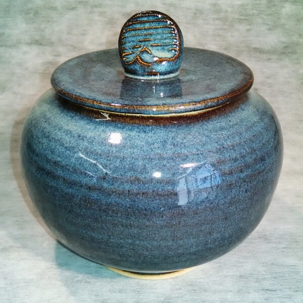 Jar- Handmade Blue Textured Sugar Jar