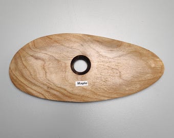 Costilla ovalada de cerámica de madera de arce dura