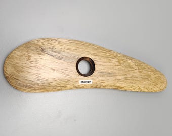 Costilla de cerámica de madera de mango con forma de bumerán/lágrima