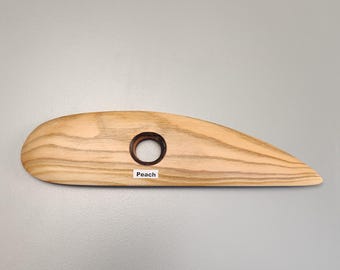 Costilla de cerámica de madera de durazno modificada, redondeada y con forma de D.