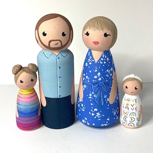 50 Figurines Bois à Peindre - Poupées Chevilles DIY - Décoration Mariage/Anniversaire - 4 Tailles