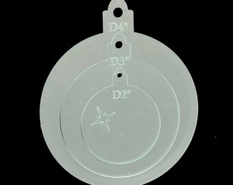 A set of three bauble acrylic templates