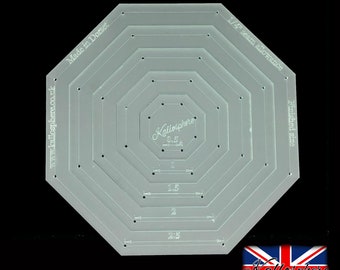 A set of 5 acrylic octagon quilting/patchwork templates