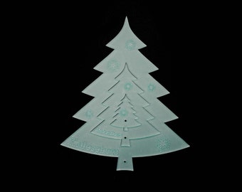 A set of three acrylic Christmas tree templates/stencils for sewing or craft