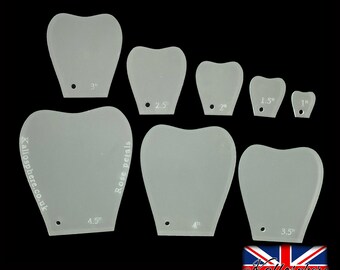 A set of rose petal acrylic templates