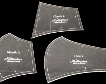 Olsen style mask / face covering acrylic template small, medium, large or x large