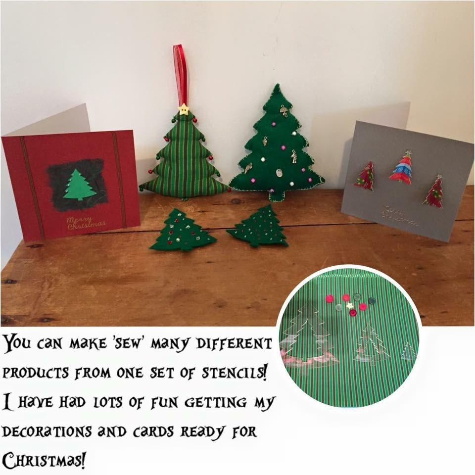 A Set of Three Acrylic Christmas Tree Templates/stencils for Sewing or ...
