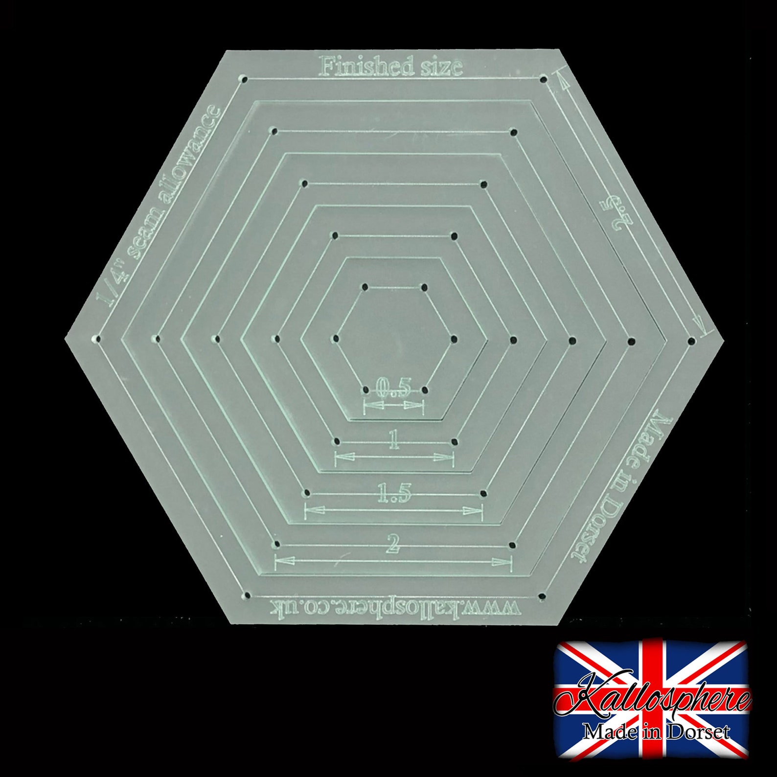 A Set of 5 Acrylic Hexagon Quilting/patchwork Templates Etsy