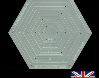 A set of 5 acrylic hexagon quilting/patchwork templates
