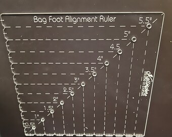 A bag foot alignment/placement template
