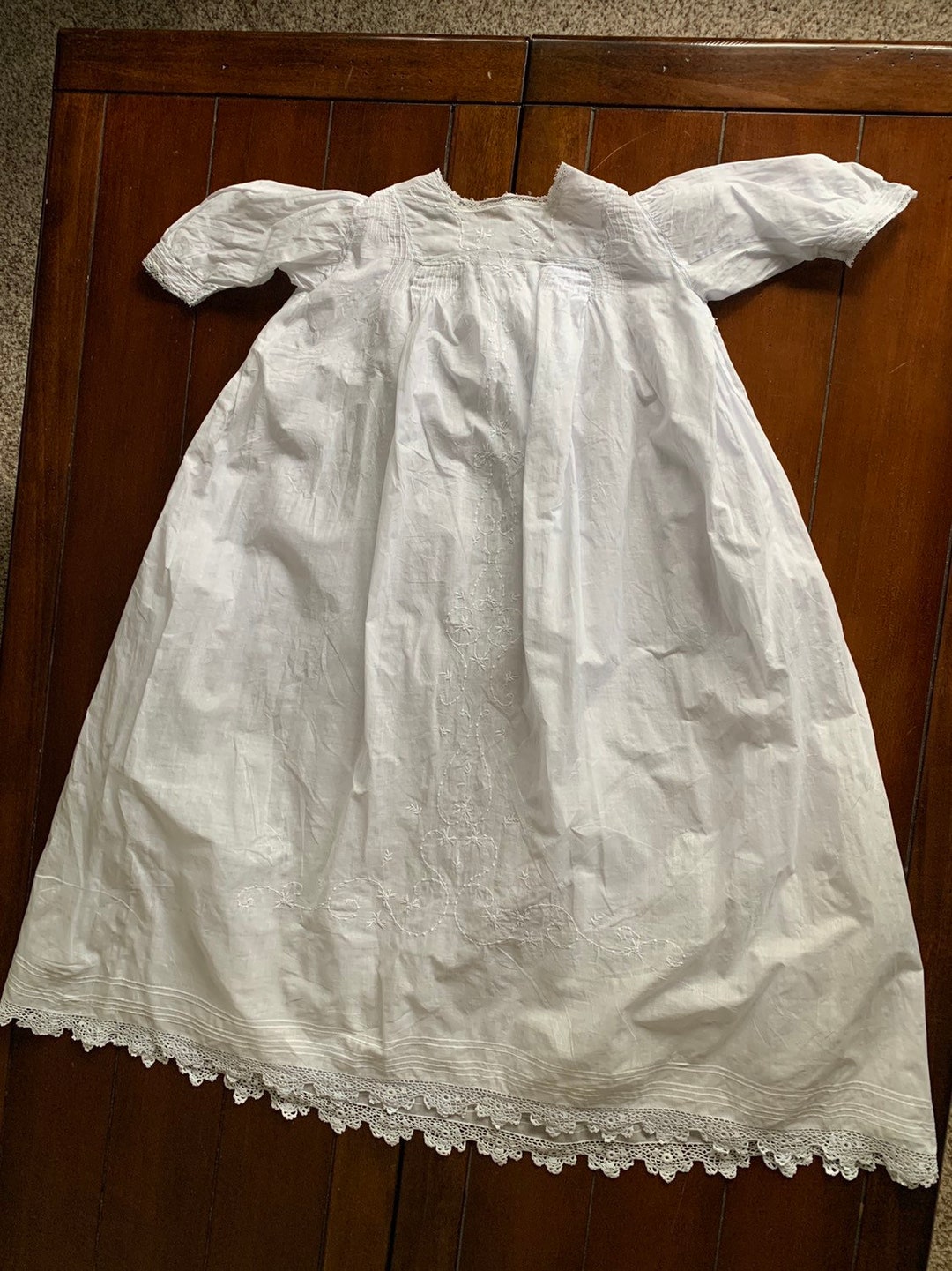 Victorian Christening Gown Hand Embroidered in Perfect - Etsy