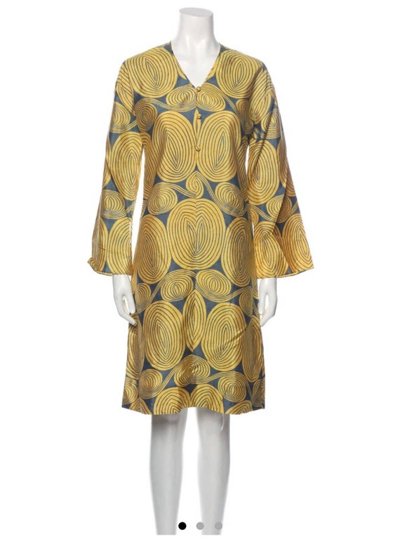 Mary McFadden Vintage 1970's Silk Dress Size M