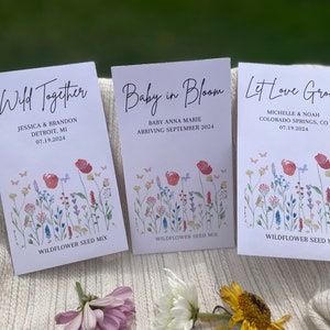 Personalized Wildflower Seed Packet Favors, Wedding Seed Packet, Custom Personalized Favors, Flower Seed Envelopes, Baby Shower
