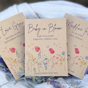 Personalized Wildflower Seed Packet Favors, Wedding Seed Packet, Custom Personalized Favors, Flower Seed Envelopes, Baby Shower