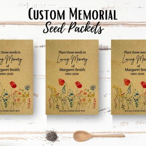 Memorial Wildflower Seed Packet, In Loving Memory Favor