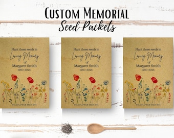 Memorial Wildflower Seed Packet, In Loving Memory Favor