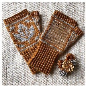 Love Autumn mitts knitting PATTERN, knit mittens pattern, knit mitts pattern, colorwork mitt pattern, diy instructions, instant download pdf