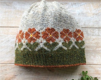 Let It Bloom Hat Knitting PATTERN, Knitted Hat Pattern