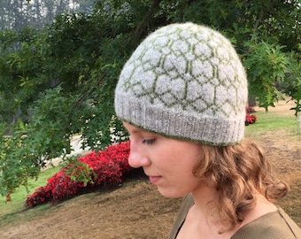 Okanagan beanie knitting PATTERN, knit hat pattern, knit pattern, colorwork beanie pattern, colorwork hat pattern, instant download pdf