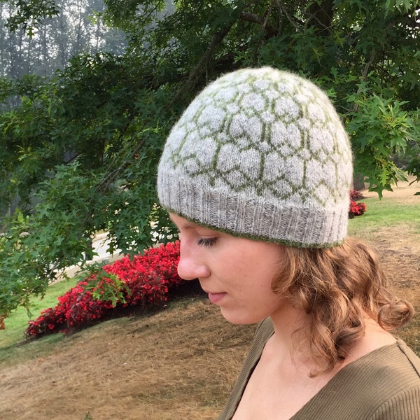 Okanagan beanie knitting PATTERN, knit hat pattern, knit pattern, colorwork beanie pattern, colorwork hat pattern, instant download pdf
