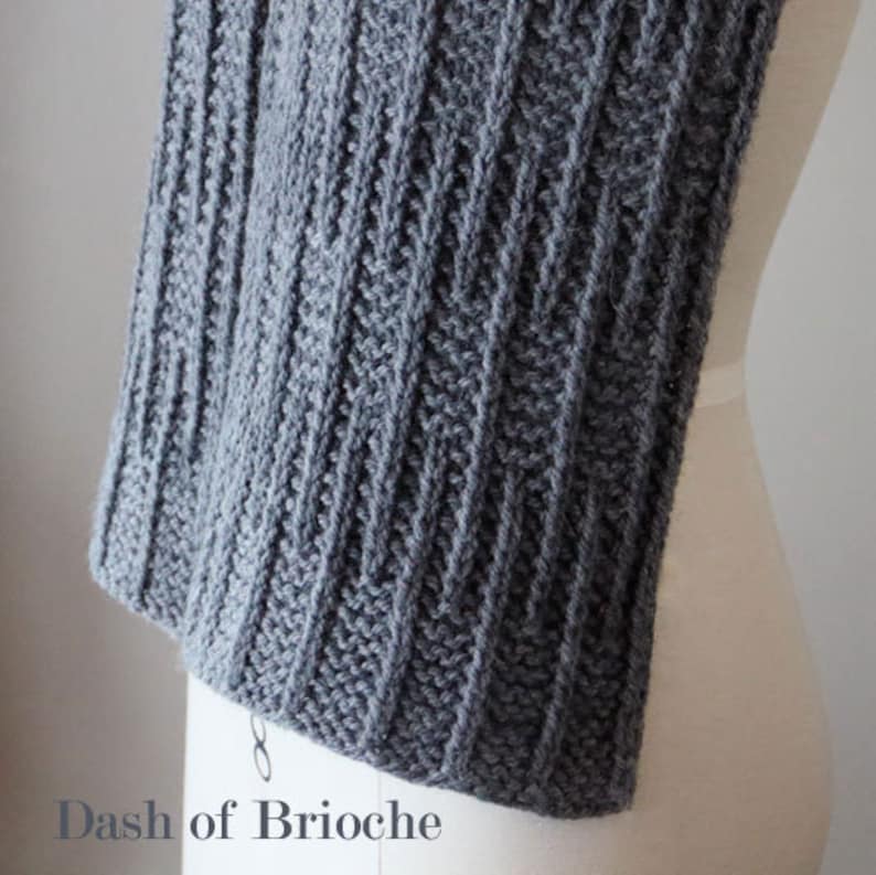 Dash of Brioche scarf PATTERN, knit scarf pattern, knitted scarf pattern, brioche scarf pattern, instant download pdf DIY instructions image 2