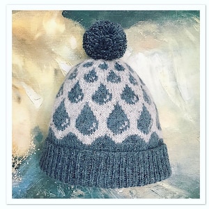 Raincouver hat knitting PATTERN, knit hat pattern, knit pattern, beanie pattern, stranded colorwork pattern, instant download pdf